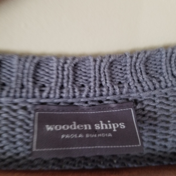 WOODEN Ships Tied Neckline Boating Cotton Blend Summer Sweater Size Small Medium - Picture 6 of 8